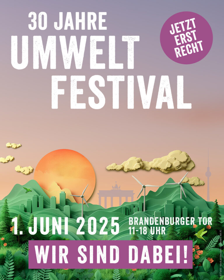 Plakat mit Titel der Veranstaltung und Natur im Hintergrund